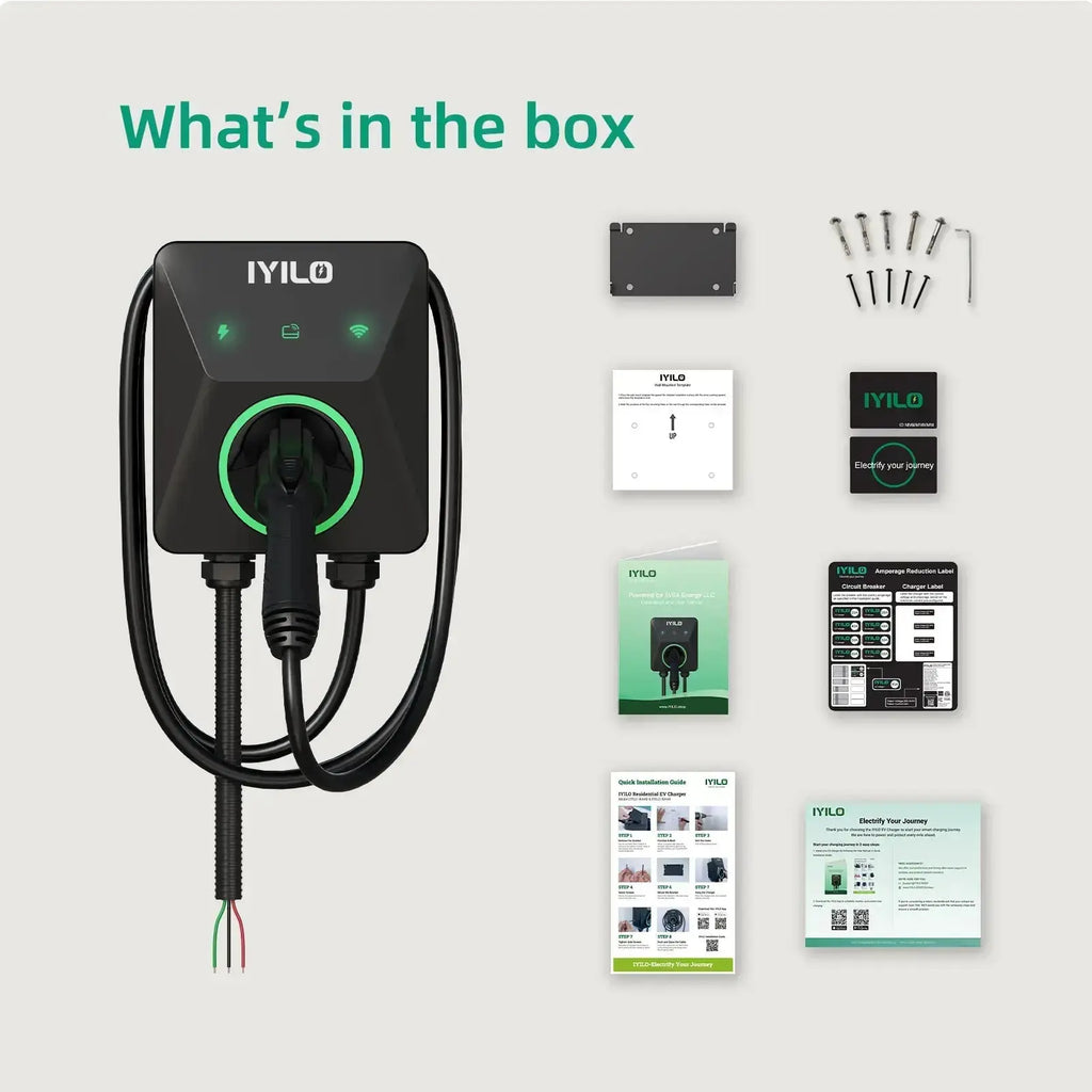 IYILO Level 2 EV Charger J1772 Wall-mounted Hardwired - 48A