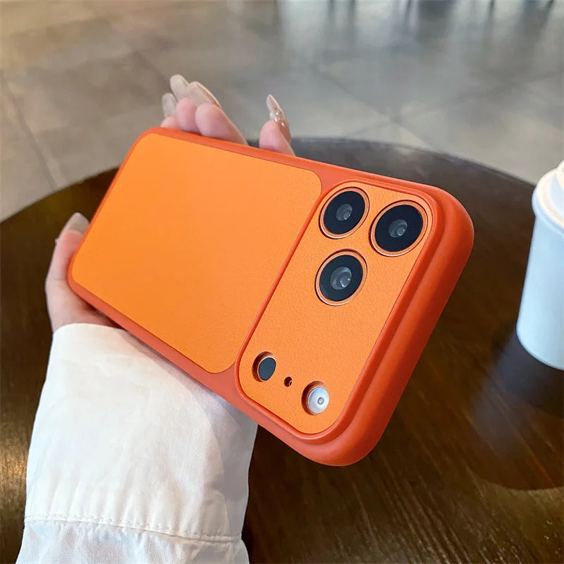 Luxury Solid Colors Lichee Leather Texture Phone Case For iPhone