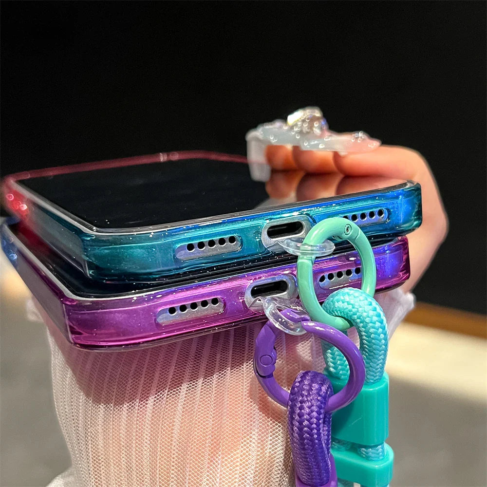 Gradient Colorful Transparent Phone Case For iPhone